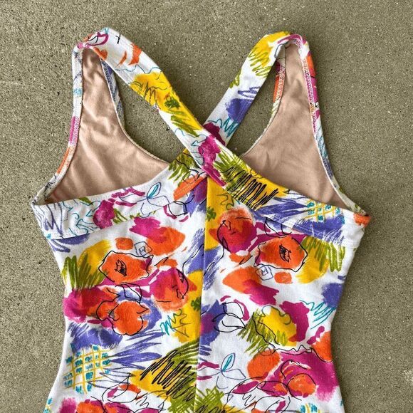 RARE 1980s Bony Shrikov Bodywear Floral Print Jumpsuit, Size L, Excellent Condit - Picture 8 of 10